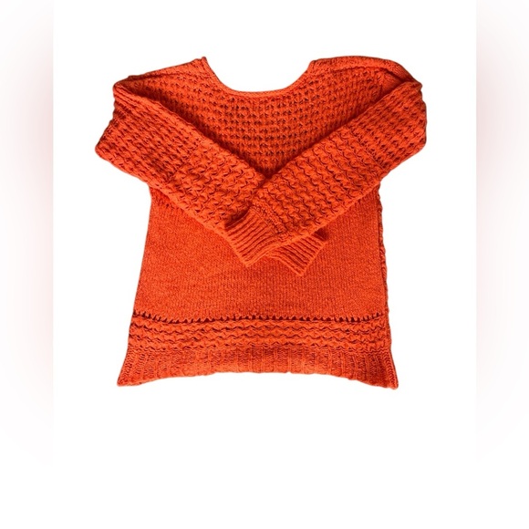 Free People Ladies Chunky Knit Orange Sweater Size Small - Picture 6 of 8